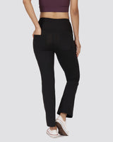 Women's Black Solid Sports High Rise Pant