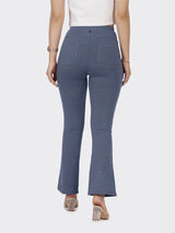 Women's Blue Casual Solid Pant