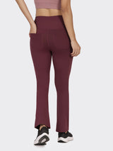 Women's Red Solid Sports High Rise Trouser