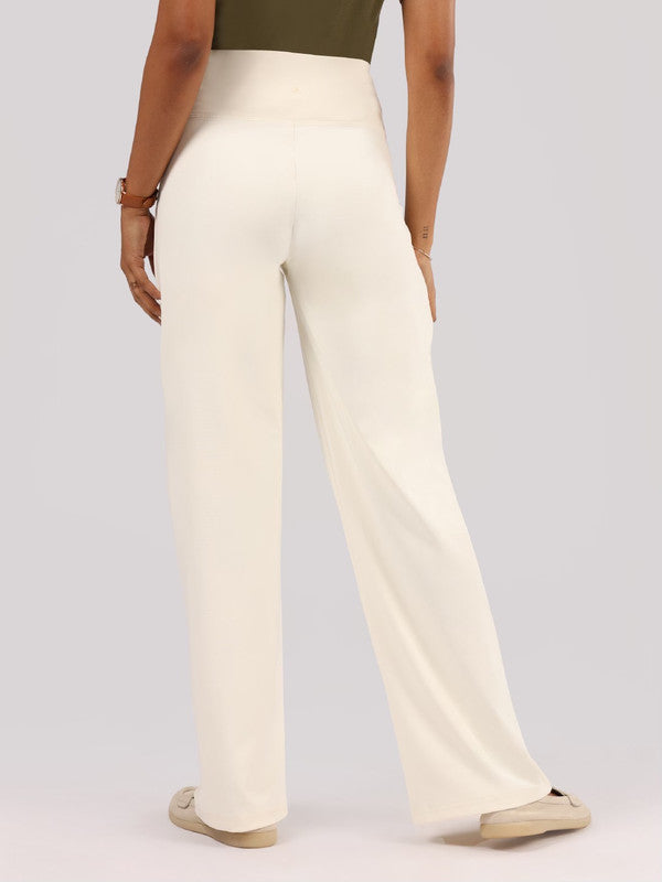 Women's White Sports Solid Pant