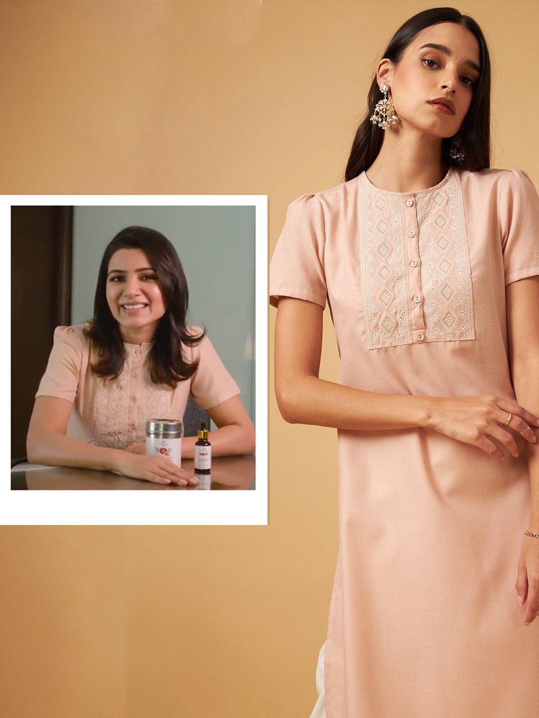 Women's Beige Casual Regular Fit Kurta