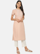 Women's Beige Casual Regular Fit Kurta