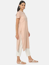 Women's Beige Casual Regular Fit Kurta