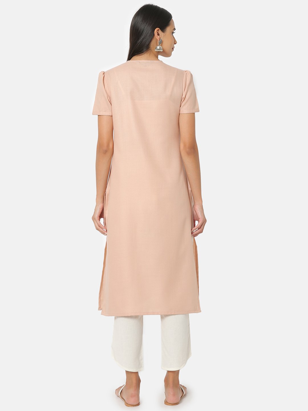 Women's Beige Casual Regular Fit Kurta