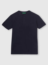 Mens Blue Casual Slim Fit Solid Half Sleeves Tshirt