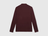 Mens Maroon Casual Slim Fit Solid Full Sleeves Tshirt