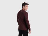 Mens Maroon Casual Slim Fit Solid Full Sleeves Tshirt