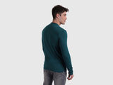 Mens Blue Casual Slim Fit Solid Full Sleeves Tshirt
