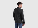 Mens Grey Casual Slim Fit Solid Full Sleeves Tshirt
