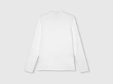 Mens White Casual Slim Fit Solid Full Sleeves Tshirt