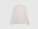 Mens White Casual Slim Fit Solid Full Sleeves Tshirt