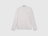 Mens White Casual Slim Fit Solid Full Sleeves Tshirt