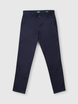 Mens Black Casual Slim Fit Solid Chinos