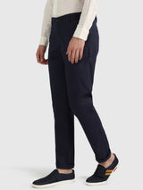 Mens Black Casual Slim Fit Solid Chinos