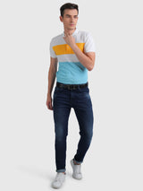 Mens Blue Casual Skinny Fit Jeans