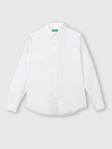 Mens White Casual Slim Fit Solid Full Sleeves Shirt