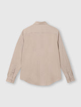 Mens Beige Casual Slim Fit Solid Full Sleeves Shirt