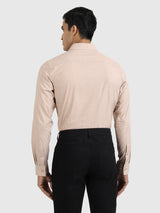 Mens Beige Casual Slim Fit Solid Full Sleeves Shirt