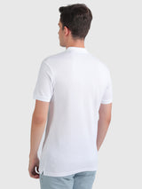 Mens White Casual Slim Fit Solid Half Sleeves Tshirt