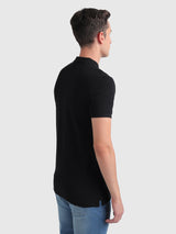 Mens Black Casual Slim Fit Solid Half Sleeves Tshirt