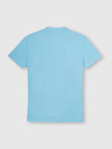 Mens Blue Casual Slim Fit Solid Half Sleeves Tshirt