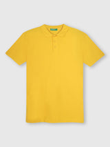 Mens Yellow Casual Slim Fit Solid Half Sleeves Tshirt