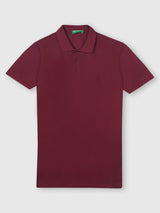Mens Red Casual Slim Fit Solid Half Sleeves Tshirt