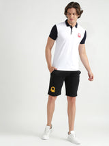 Mens White Casual Regular Fit Solid Half Sleeves Tshirt