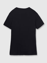 Mens Black Casual Slim Fit Solid Half Sleeves Tshirt