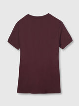 Mens Red Casual Slim Fit Solid Half Sleeves Tshirt