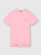 Mens Pink Casual Slim Fit Solid Half Sleeves Tshirt