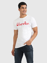 Mens White Casual Slim Fit Solid Half Sleeves Tshirt