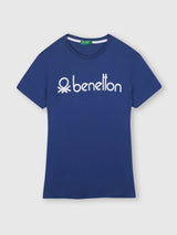 Mens Blue Casual Slim Fit Solid Half Sleeves Tshirt