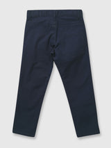 Boys Navy Casual Slim Fit Solid Trouser