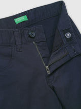 Boys Navy Casual Slim Fit Solid Trouser