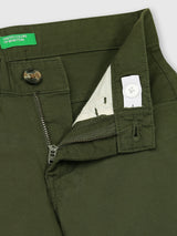 Boys Green Casual Slim Fit Solid Trouser