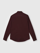 Mens Maroon Casual Slim Fit Solid Full Sleeves Shirt