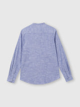 Mens Blue Casual Slim Fit Solid Full Sleeves Shirt