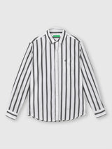 Mens Black Casual Slim Fit Striped Full Sleeves Shirt