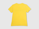 Boys Yellow Casual Regular Fit Solid Half Sleeves Tshirt