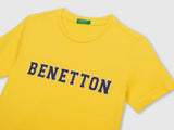 Boys Yellow Casual Regular Fit Solid Half Sleeves Tshirt