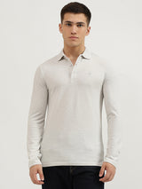 Mens Grey Casual Slim Fit Solid Full Sleeves Tshirt