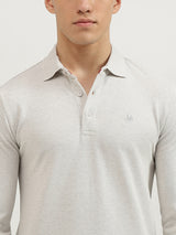 Mens Grey Casual Slim Fit Solid Full Sleeves Tshirt