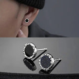 Men's Black Beaten Studs