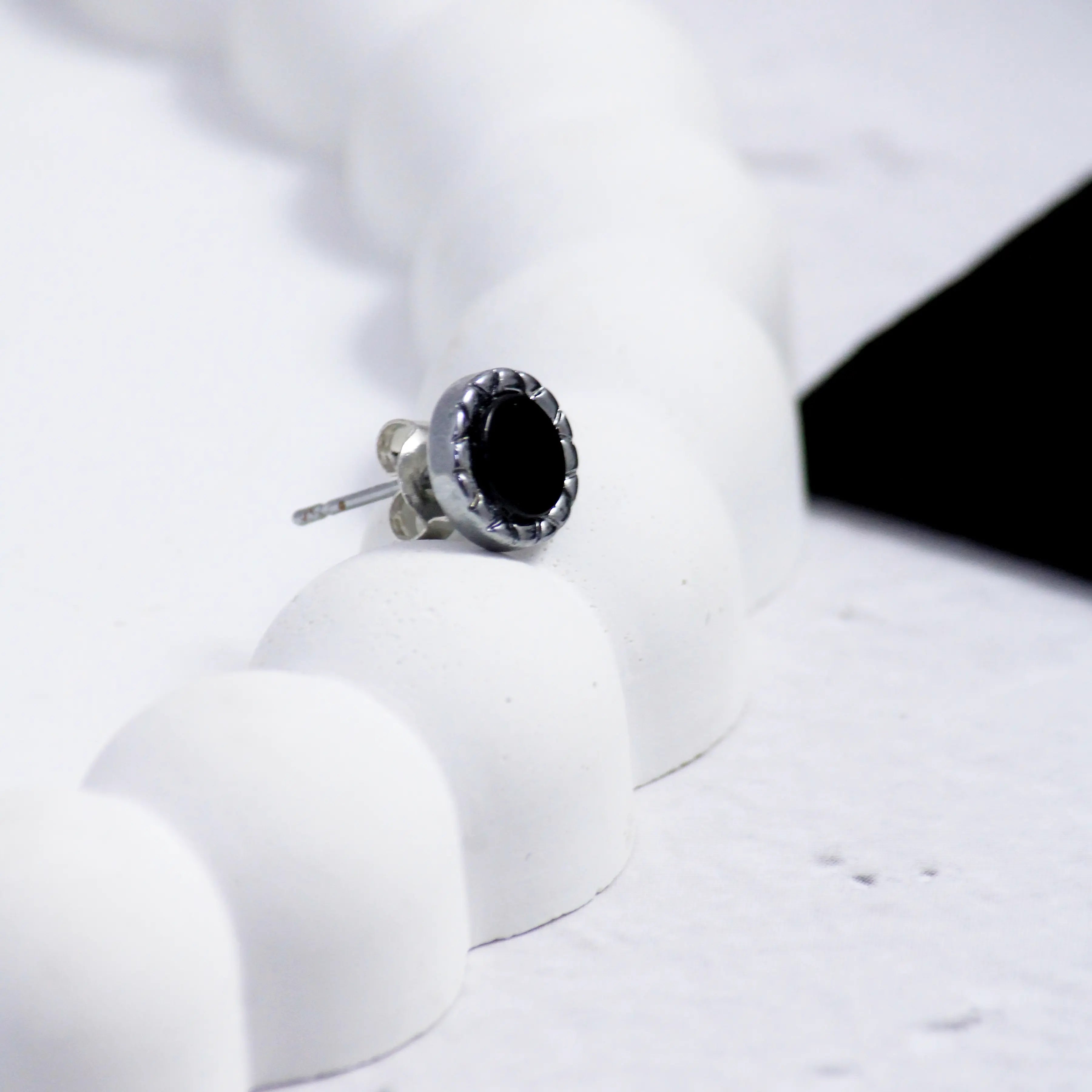 Men's Black Beaten Studs