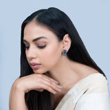 Women's Blue Polki Stud Earrings