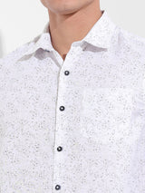 Men's Black Formal Self Design Full Sleeves Shirt