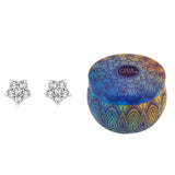 Women's Silver Zircon Constellation Earrings and Sandalwood Aromatic Candle Gifting Combo