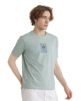 Men's Blue Casual Regular Fit Printed Half Sleeves Tshirt