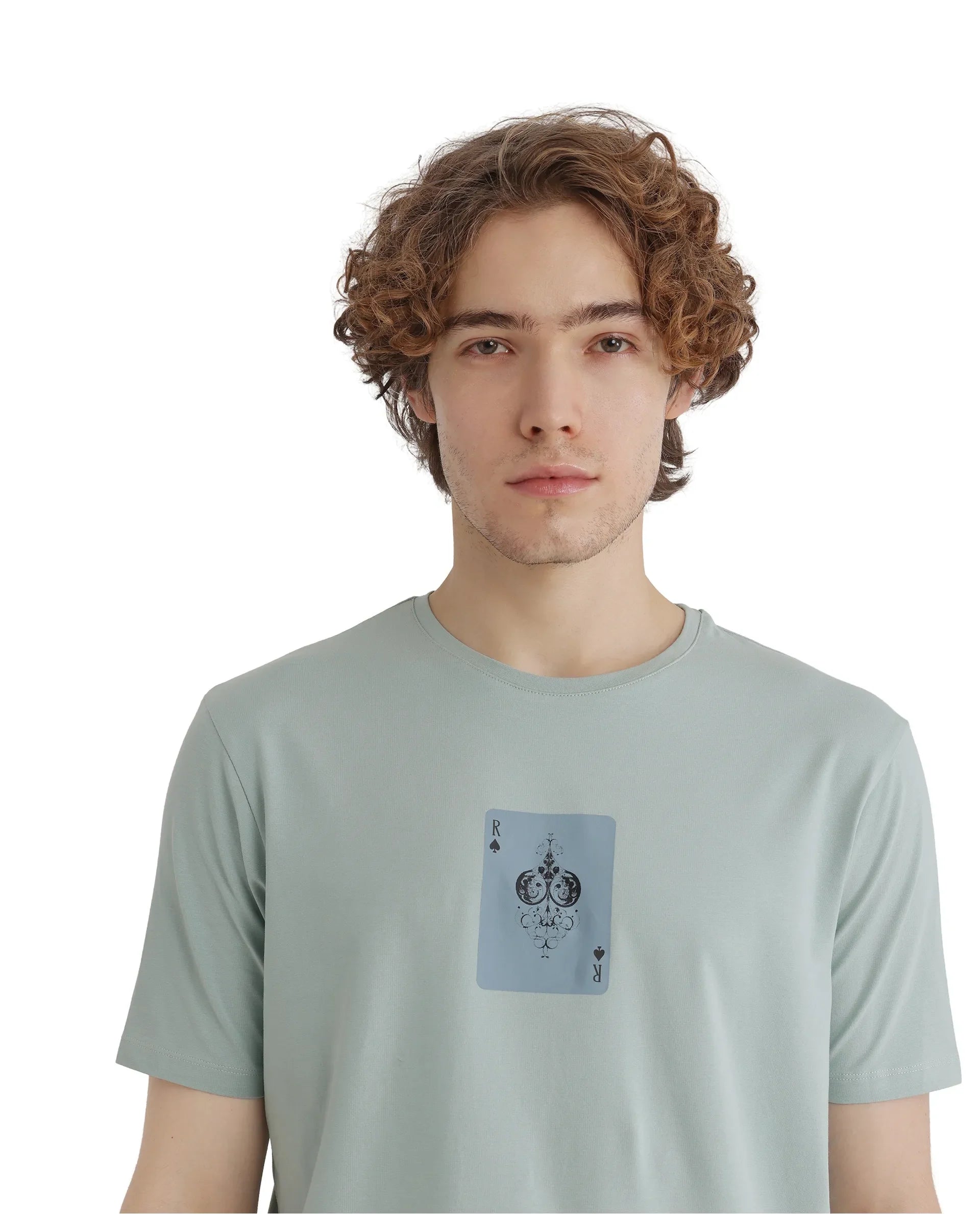 Men's Blue Casual Regular Fit Printed Half Sleeves Tshirt